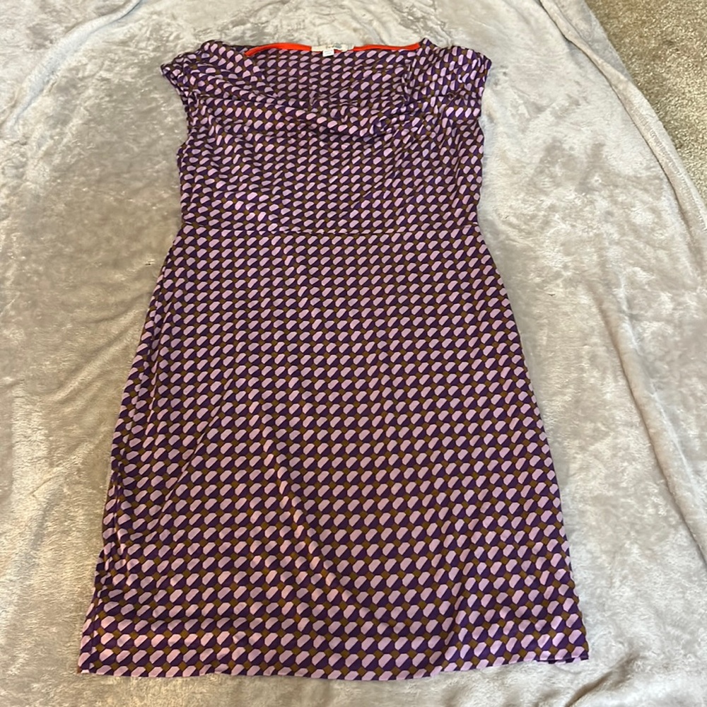 Boden Purple and Lavender Geometric Midi Dress